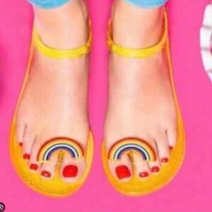 Katy Perry Womens Sandals Shoes Geli Rainbow Glitter Jelly Summer Pride yellow 5